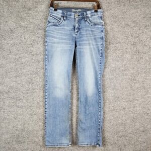 Wrangler Jeans Q-Baby Ultimate Riding Womens 30x31 Light Wash Straight Leg Denim